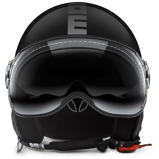 Motorcycle Helmet Jet Double Visor Momo Design FGTR Evo Gloss Black Decal Gray Matt