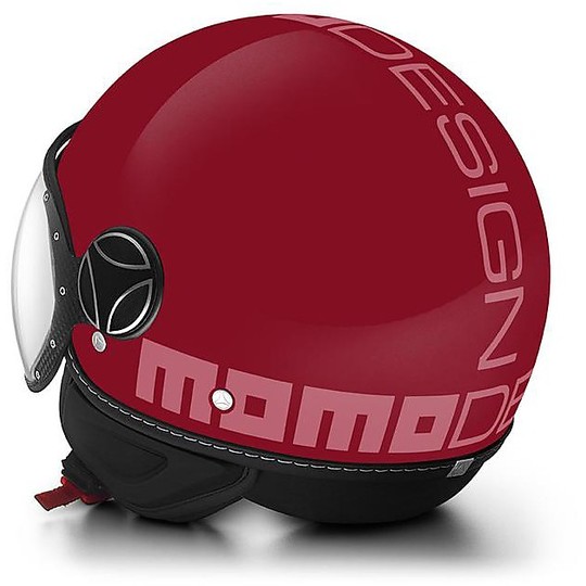 Motorcycle Helmet Jet Double Visor Momo Design FGTR Evo Glossy Red Decal Pink Soft