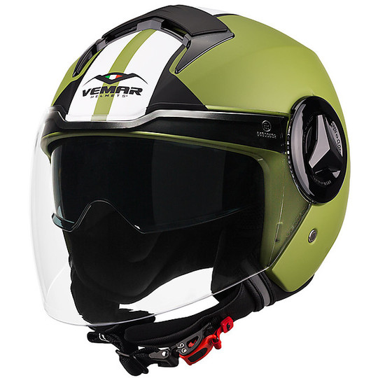 Motorcycle Helmet Jet Double Visor Vemar JY05 BREEZE Green