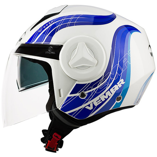 Motorcycle Helmet Jet Double Visor Vemar JY09 BREEZE Blue White