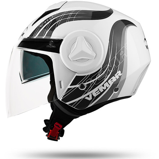 Motorcycle Helmet Jet Double Visor Vemar JY11 BREEZE Black White