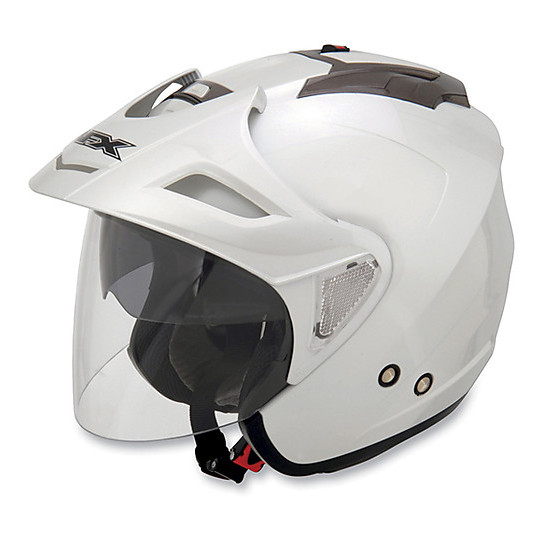Motorcycle Helmet Jet Double Visor With Thesis AFX FX-50 4 1 Pearly White