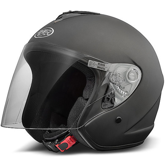Motorcycle Helmet Jet Eos Premier Matt Black With Visor Long