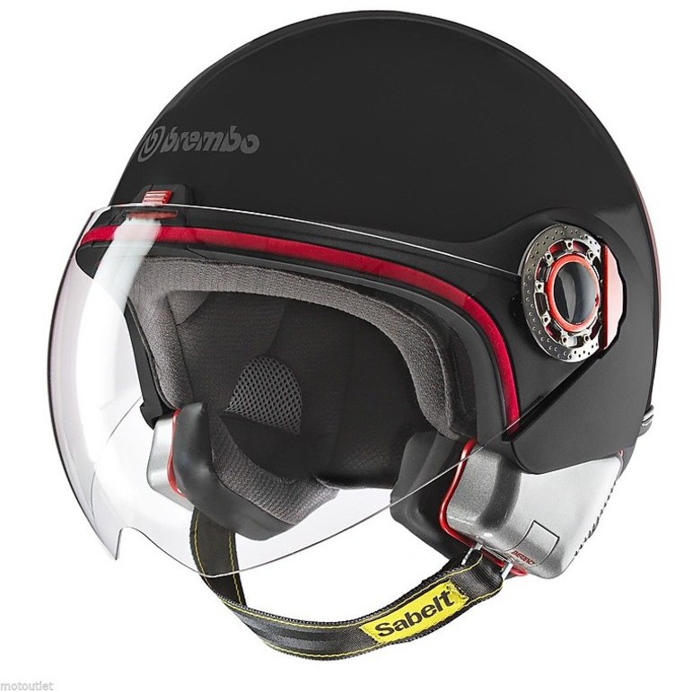 Motorcycle Helmet Jet Fashion Brembo B-Jet Glossy Black Button