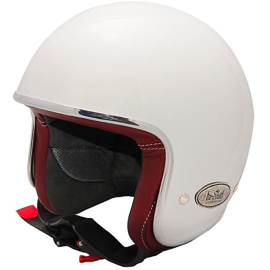 Motorcycle Helmet Jet fiber Baruffaldi Zar Flash Vintage Red White &
