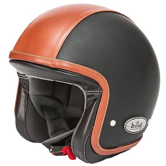Motorcycle Helmet Jet fiber Baruffaldi Zar Vintage & Black Leather Band