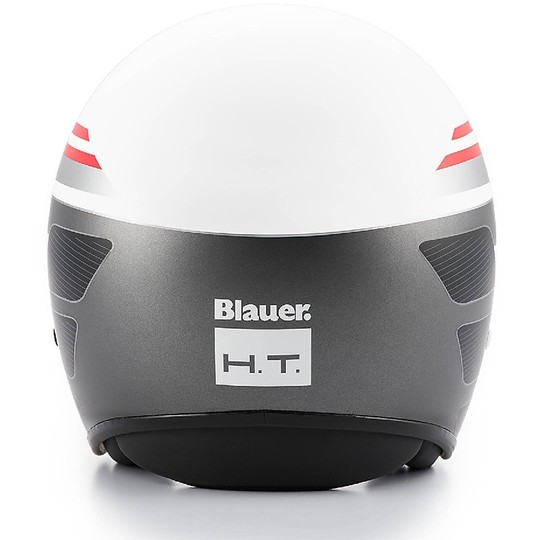 Motorcycle Helmet Jet Fiber Blauer Pilot 1.1 White Black Red