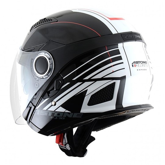 Motorcycle Helmet Jet Fiber Double Visor Astone FJ 10 Espada Black