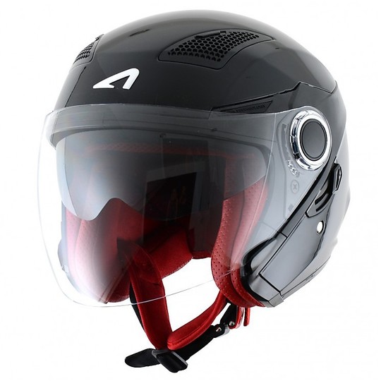 Motorcycle Helmet Jet Fiber Double Visor Astone FJ 10 Gloss Black