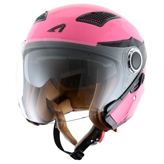 Motorcycle Helmet Jet Fiber Double Visor Astone FJ 10 Rose