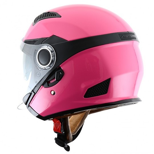 Motorcycle Helmet Jet Fiber Double Visor Astone FJ 10 Rose