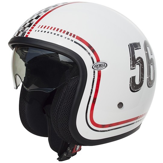 Motorcycle Helmet Jet Fiber Premier 2017 Vintage FL8