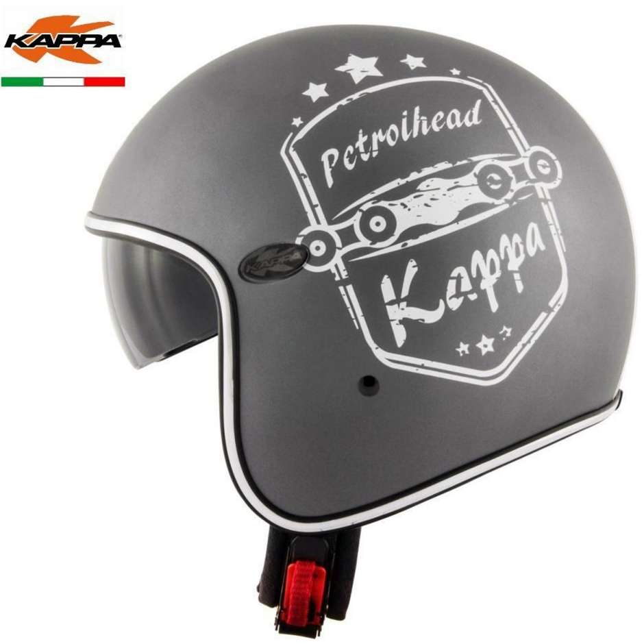 Motorcycle Helmet Jet Fiber Vintage Custom Kappa KV-29 PHILADELPHIA Petrolhead Titanium