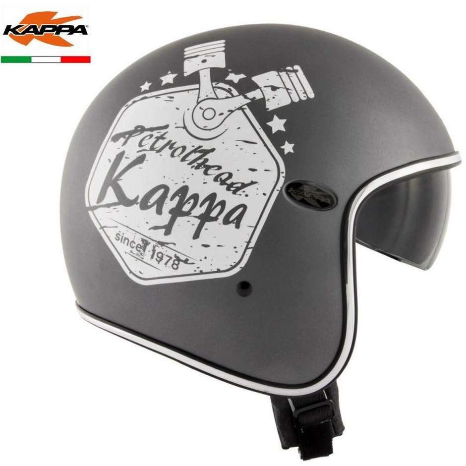 Motorcycle Helmet Jet Fiber Vintage Custom Kappa KV-29 PHILADELPHIA Petrolhead Titanium