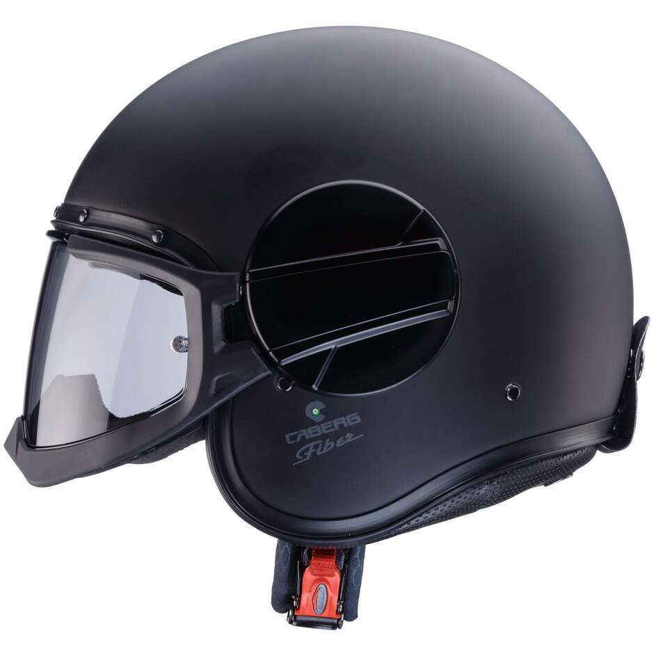 Motorcycle Helmet Jet Fiber With Removable Caberg Chin Ghost Matt Black