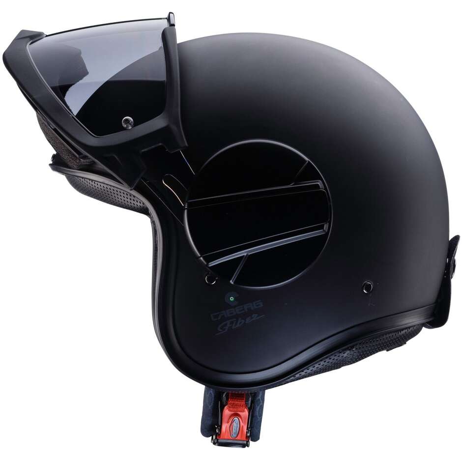 Motorcycle Helmet Jet Fiber With Removable Caberg Chin Ghost Matt Black