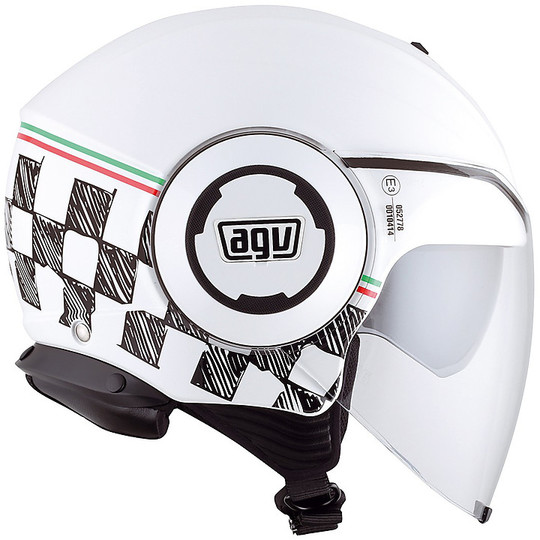 Motorcycle Helmet Jet Fluid Agv Double Visor Multi Garda White Italy