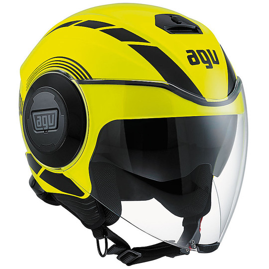 Motorcycle Helmet Jet Fluid Double Visor Agv New Multi Equalizer Fluorescent Yellow