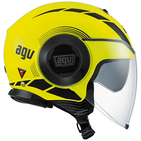 Motorcycle Helmet Jet Fluid Double Visor Agv New Multi Equalizer Fluorescent Yellow