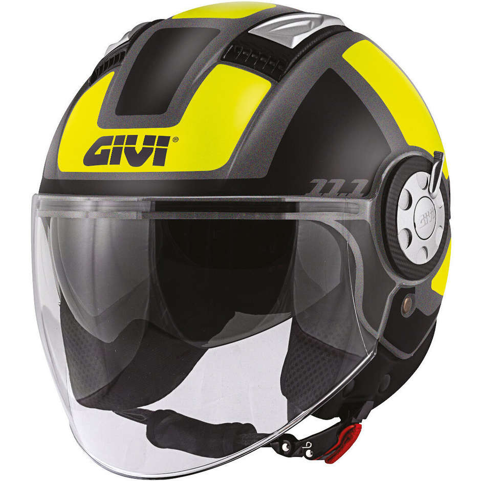Motorcycle Helmet Jet Givi 11.1 AIR JET-R Class Black Yellow Fluo