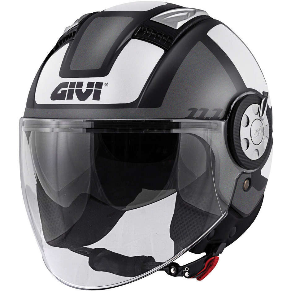 Motorcycle Helmet Jet Givi 11.1 AIR JET-R Class Silver Black White
