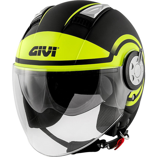 Motorcycle Helmet Jet Givi 11.1 AIR JET-R ROUND Black Yellow