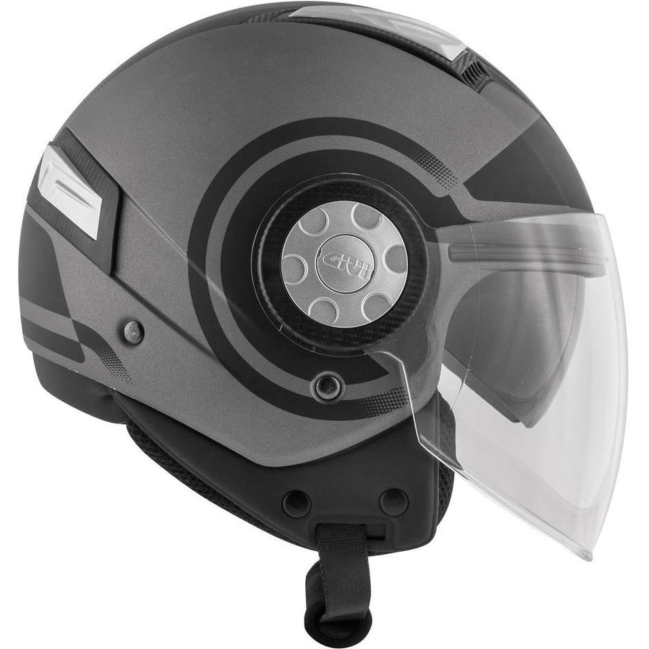 Motorcycle Helmet Jet Givi 11.1 AIR JET-R ROUND Titanium Black