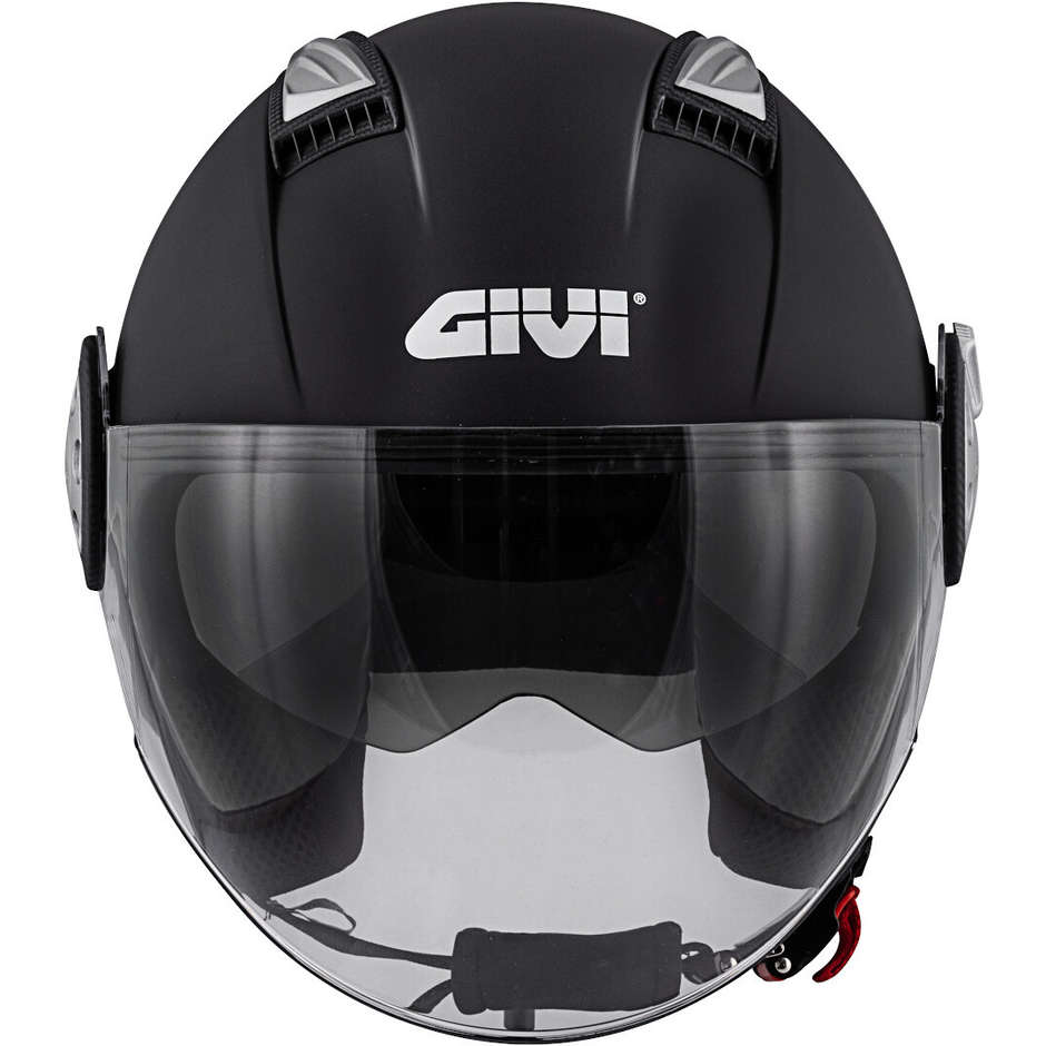 Motorcycle Helmet Jet Givi 11.1 AIR JET-R Single Color Matt Black Double Visor