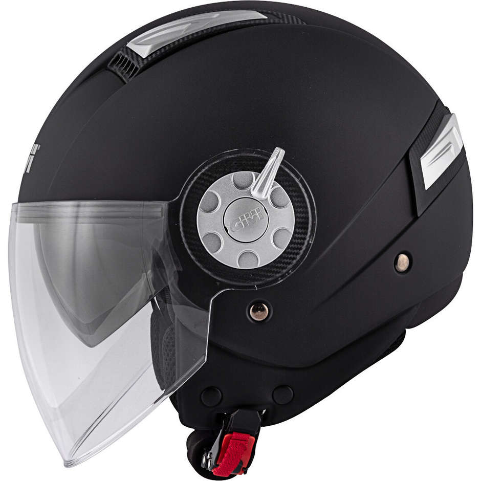 Motorcycle Helmet Jet Givi 11.1 AIR JET-R Single Color Matt Black Double Visor