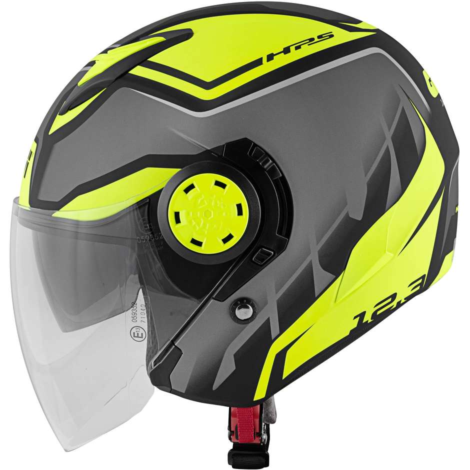 Motorcycle Helmet Jet Givi 12.3 STRATOS Shade Titanium Black Matt Yellow