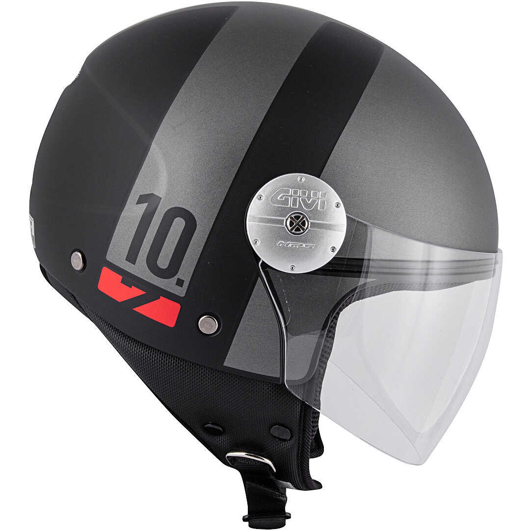Motorcycle Helmet Jet Givi Model 10.7 Mini-J Concept Anthracite Red For Online - Outletmoto.eu