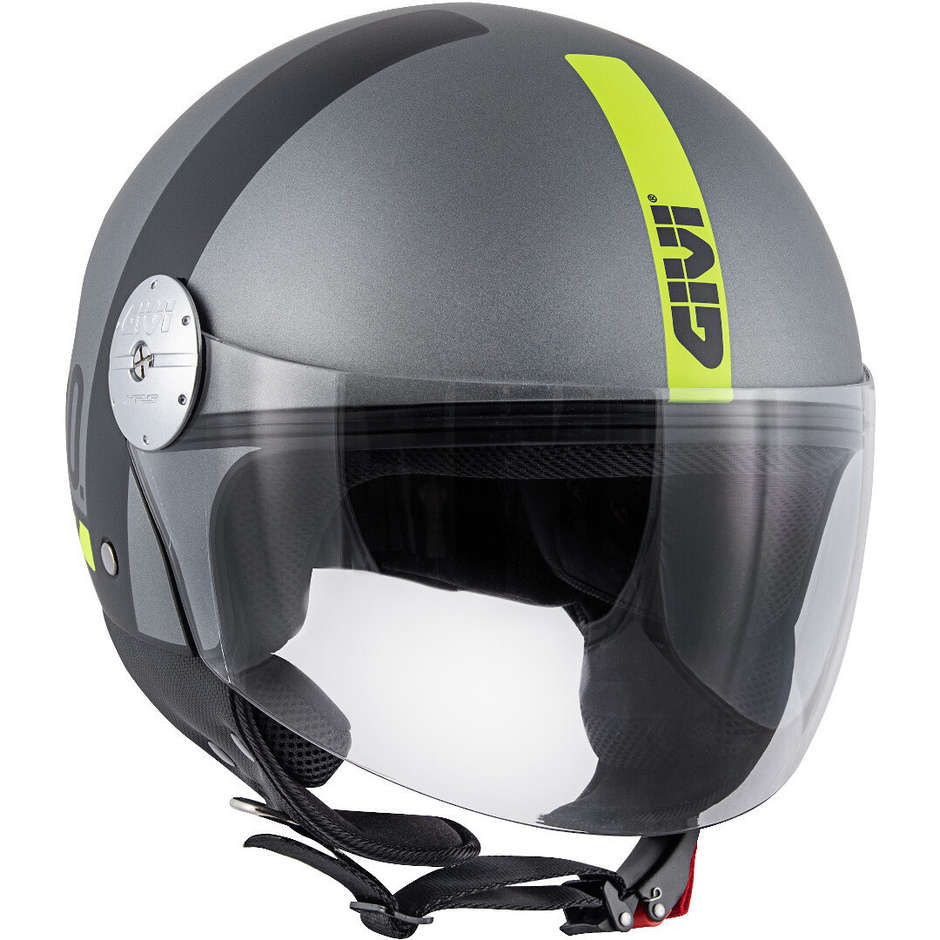 Motorcycle Helmet Jet Givi Model 10.7 Mini-J Concept Anthracite Yellow