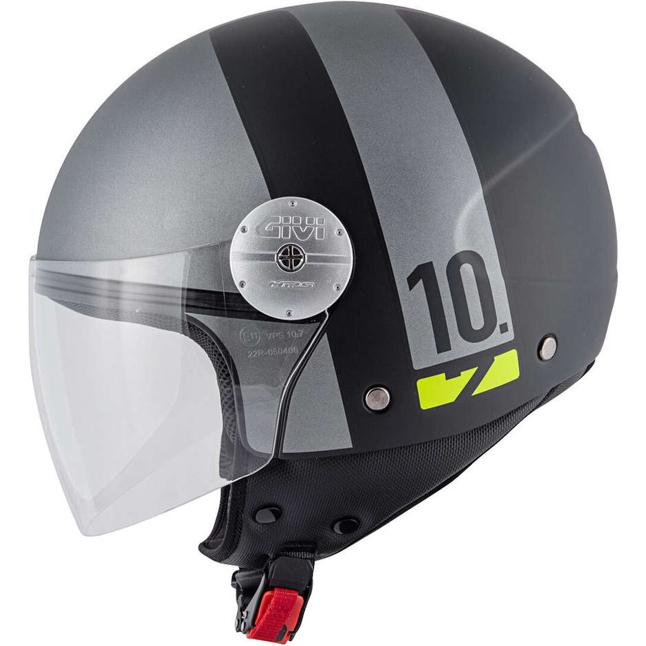 Motorcycle Helmet Jet Givi Model 10.7 Mini-J Concept Anthracite Yellow