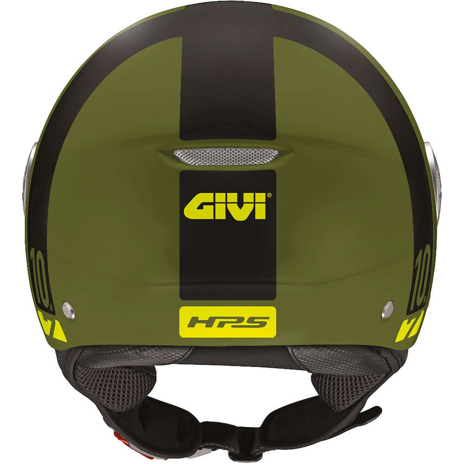 Motorcycle Helmet Jet Givi Model 10.7 Mini-J Concept Matt Black Green