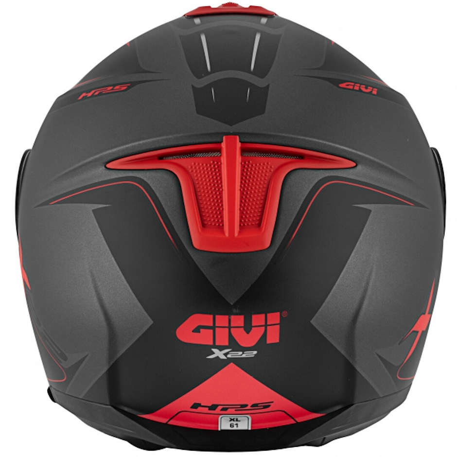 Motorcycle Helmet Jet Givi X.22 Planet Hyper Black Gray Red Double Visor