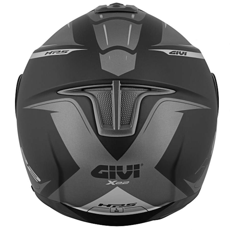Motorcycle Helmet Jet Givi X.22 Planet Hyper Black Matt Gray Double Visor