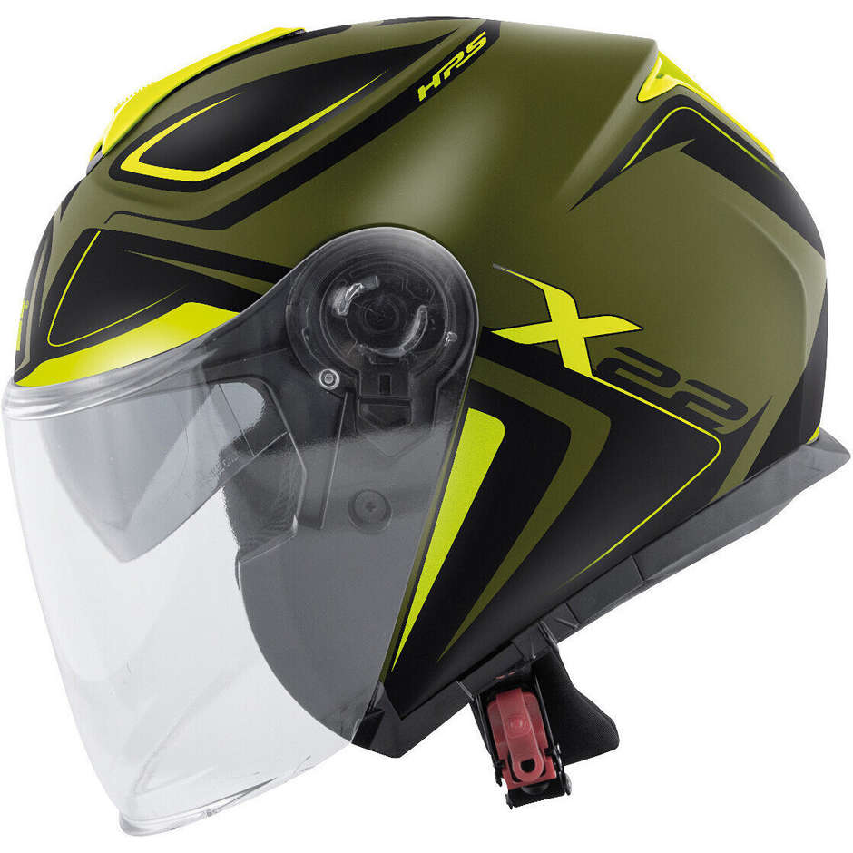 Motorcycle Helmet Jet Givi X.22 Planet Hyper Green Black Yellow Double Visor