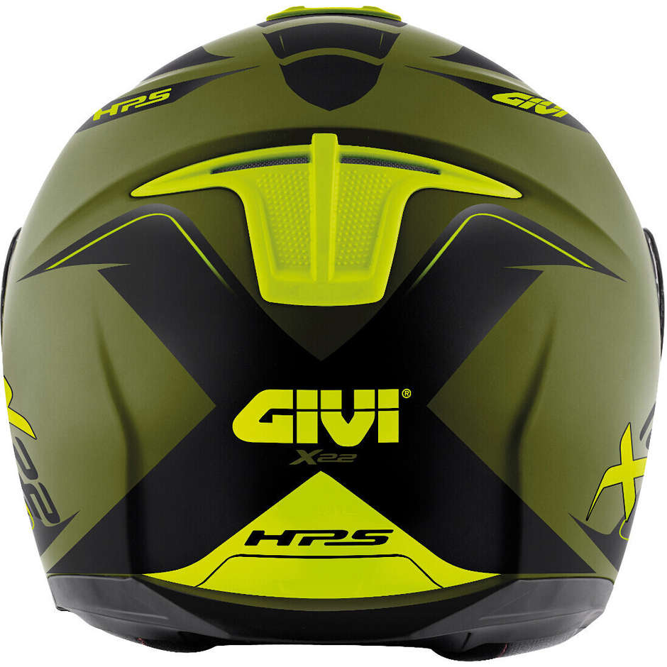 Motorcycle Helmet Jet Givi X.22 Planet Hyper Green Black Yellow Double Visor