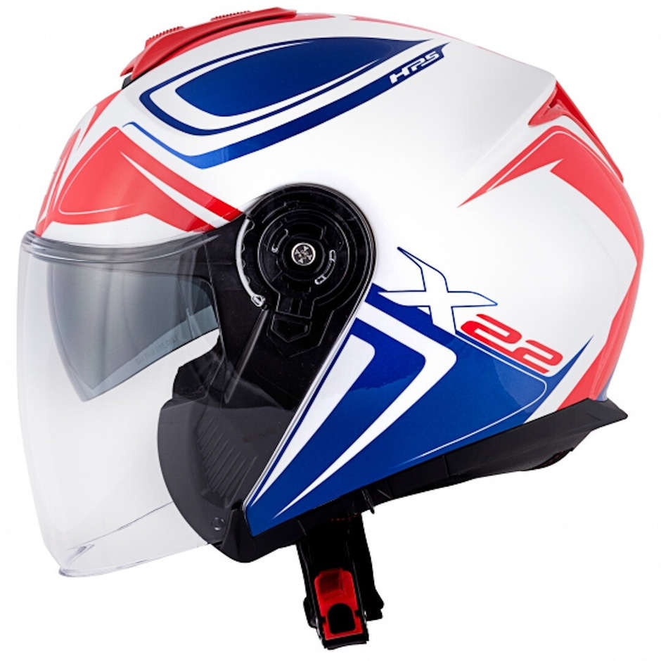Motorcycle Helmet Jet Givi X.22 Planet Hyper White Red Blue Double Visor