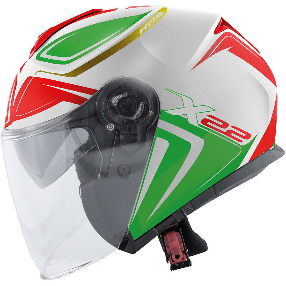 Motorcycle Helmet Jet Givi X.22 Planet Hyper White Red Green Double Visor