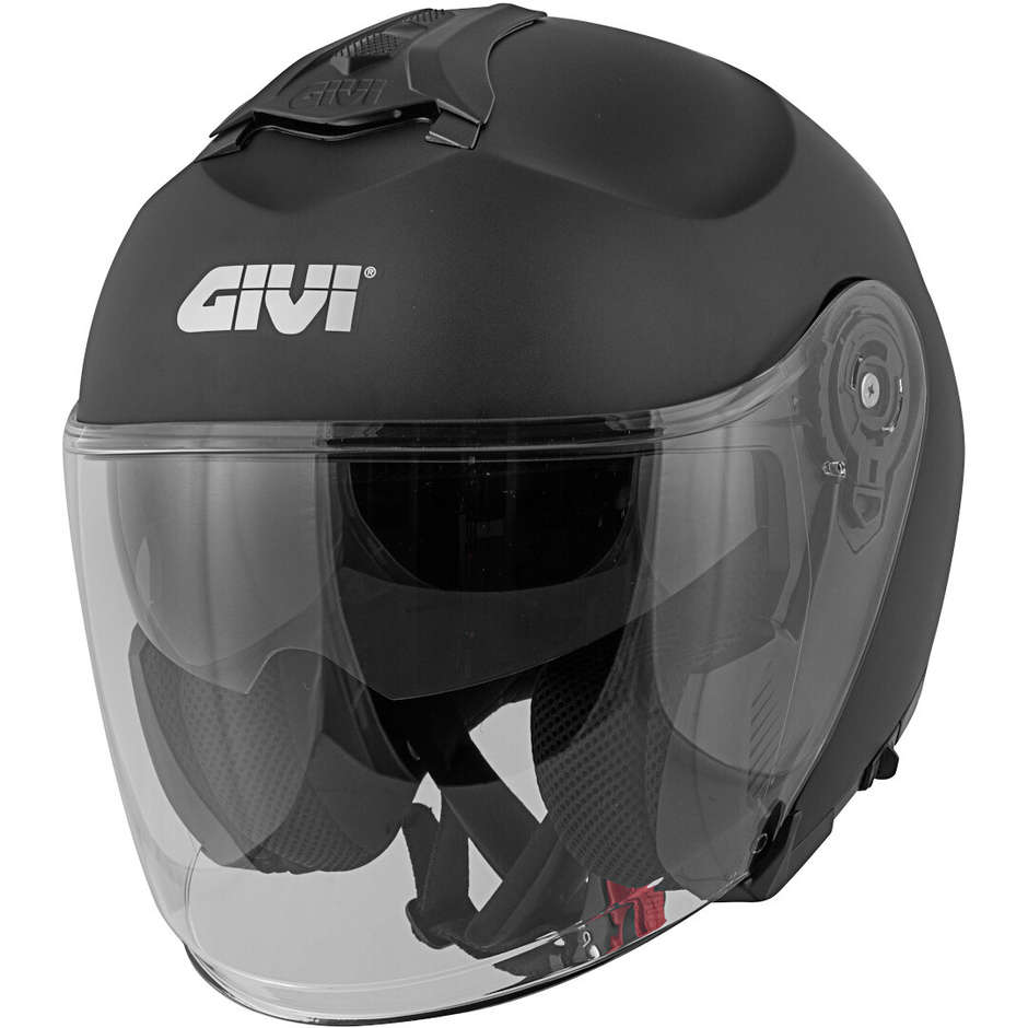 Motorcycle Helmet Jet Givi X.22 Planet Single Color Double Visor Matt Black