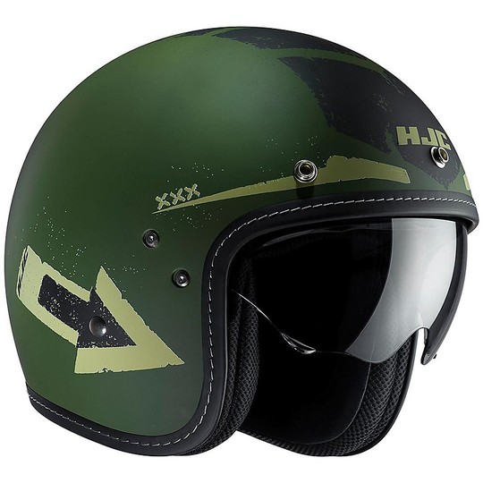 Motorcycle Helmet Jet HJC FG-70S Fiber Tales MC-4F Green