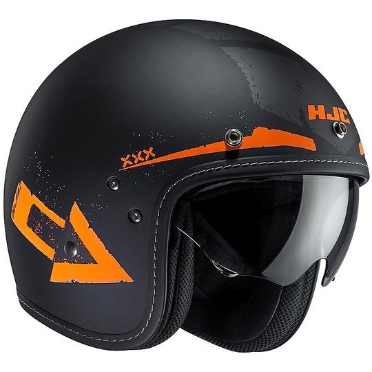 Motorcycle Helmet Jet HJC FG-70S Fiber Tales MC-7F Black Orange