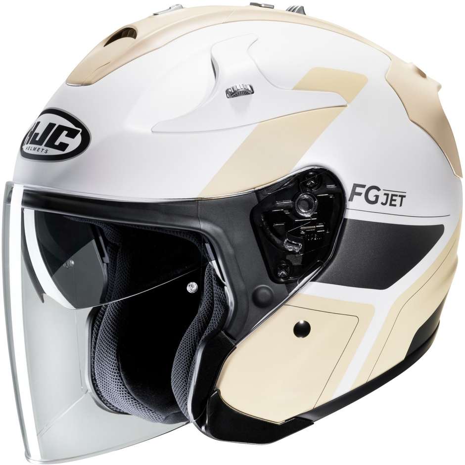 Motorcycle Helmet Jet Hjc FG JET EPEN MC9SF Matt White Beige