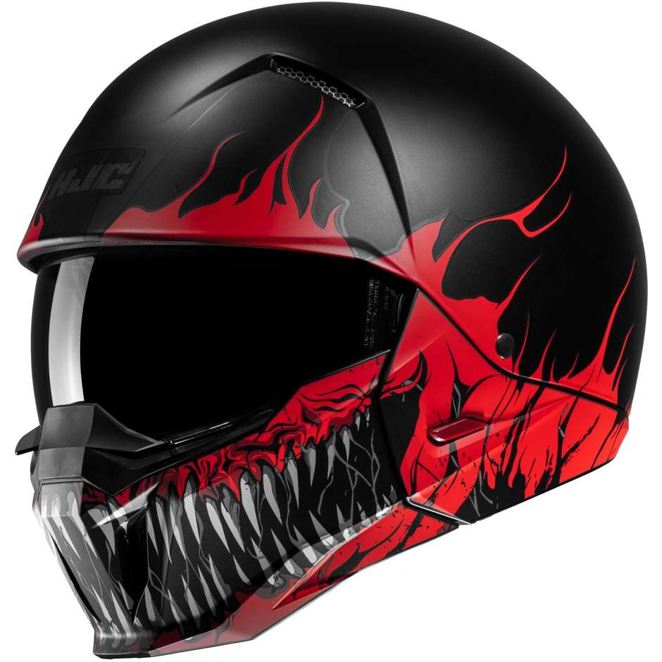 Motorcycle Helmet Jet Hjc i20 SCRAW MC1SF Matt Black Red