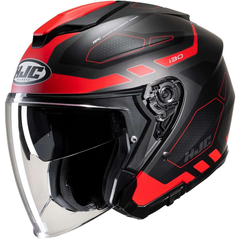 Motorcycle Helmet Jet Hjc i30 ATON MC1SF Matt Black Red