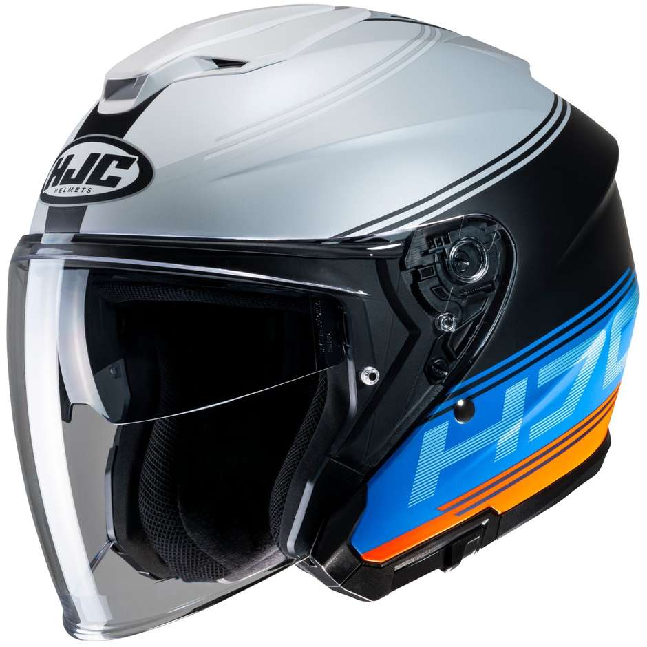 Motorcycle Helmet Jet Hjc i30 VICOM MC27SF White Black Orange