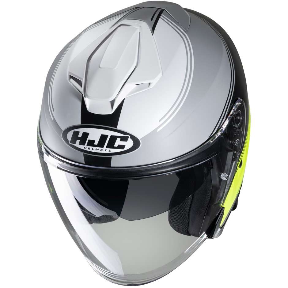 Motorcycle Helmet Jet Hjc i30 VICOM MC3HSF Black Matt Gray Yellow FLuo