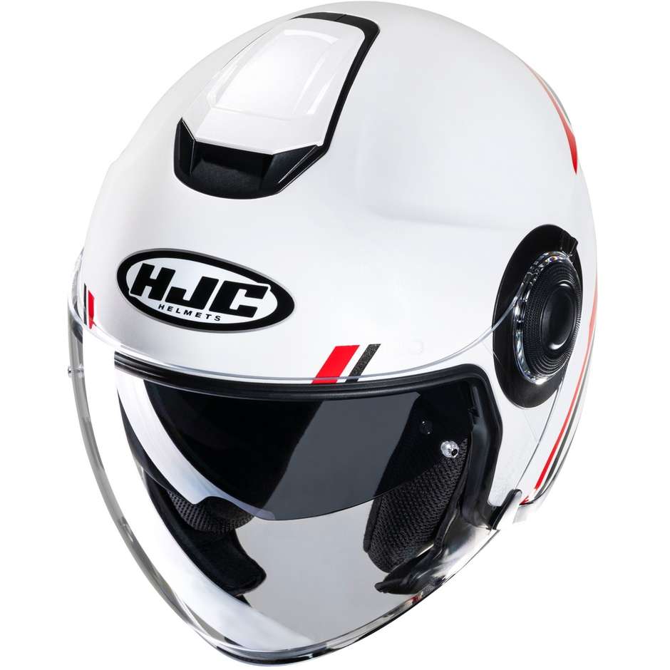 Motorcycle Helmet Jet Hjc i40 PADDY MC1 White Black Red