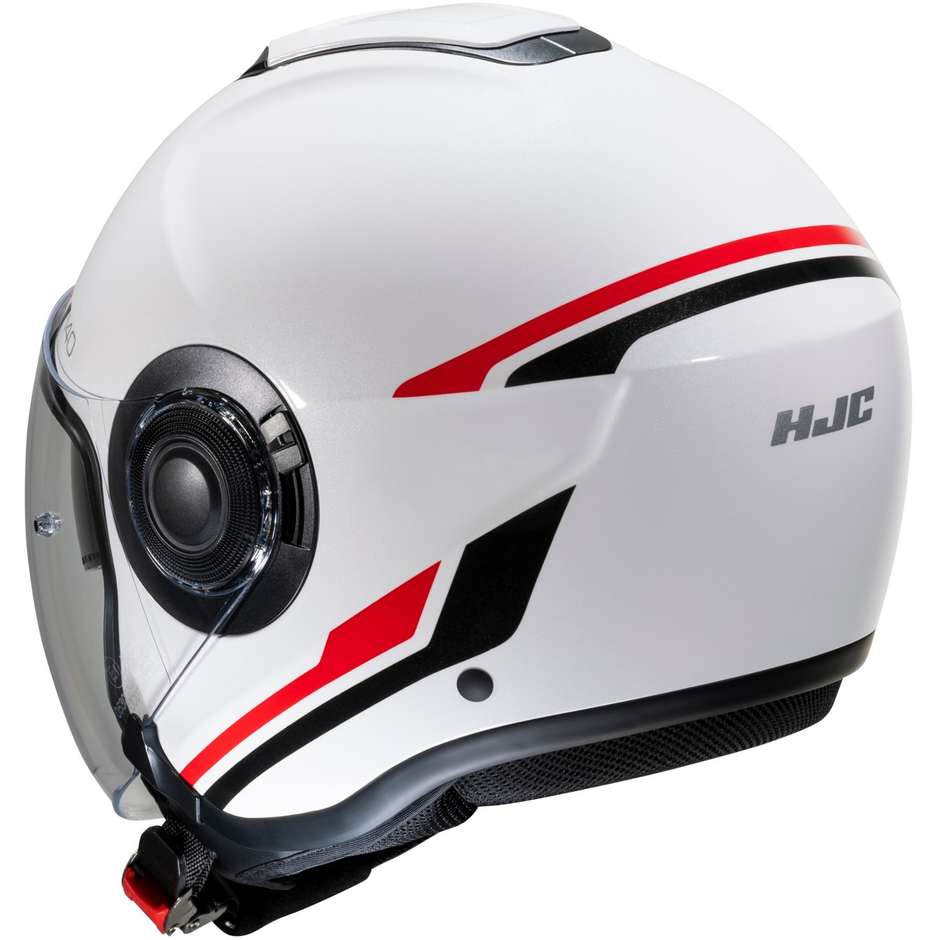 Motorcycle Helmet Jet Hjc i40 PADDY MC1 White Black Red